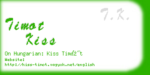 timot kiss business card